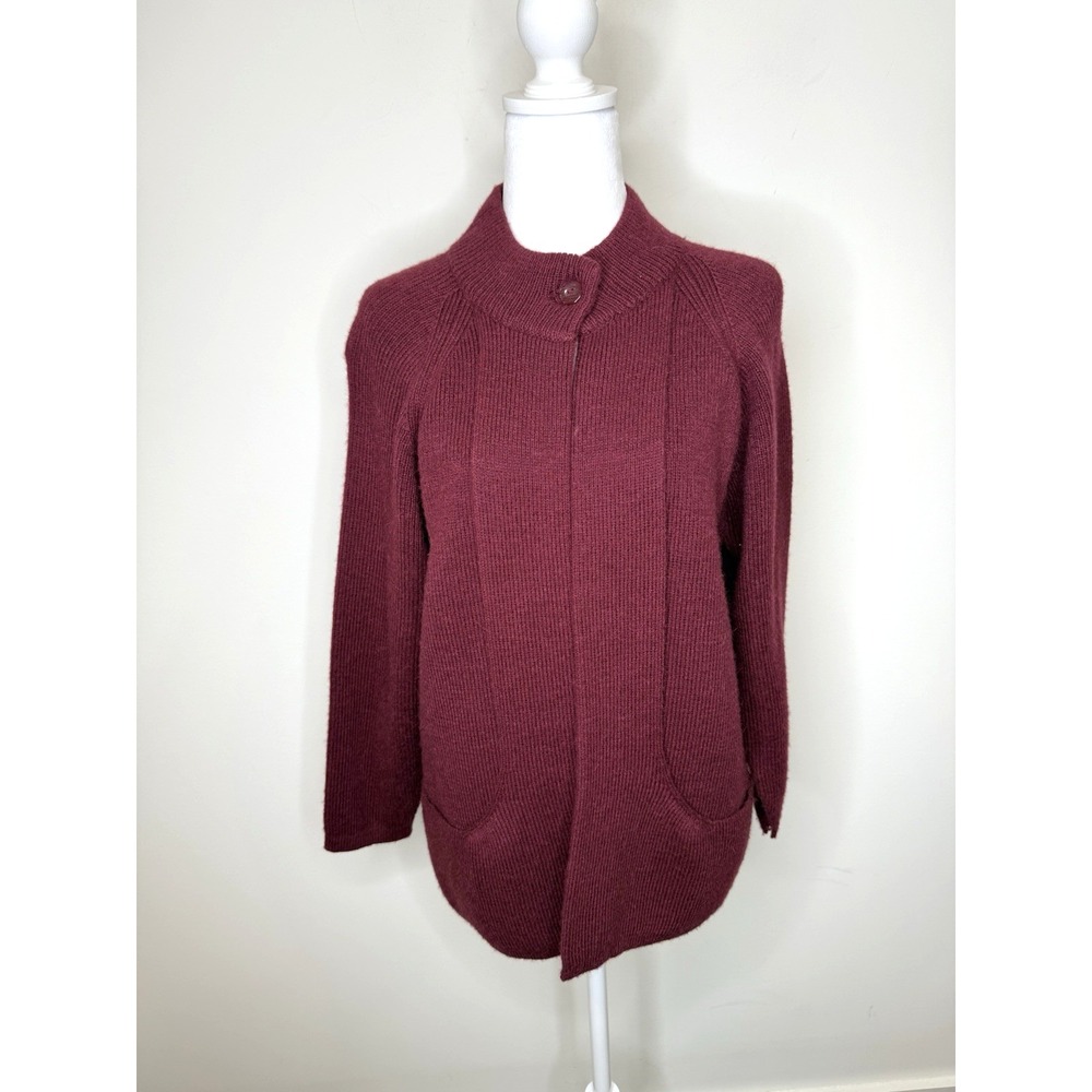Cumbre Alpaca Cardigan‎ Sweater Women's S Button Front Pockets Bolivia Fisherman